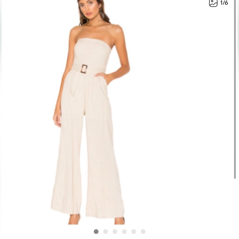 Superdown Natural Strapless Jumpsuit